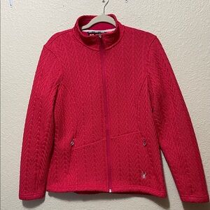 Spyder Core Women's Pink Sweater/ Jacket. 3 Zip Pockets In Front. Good Condition